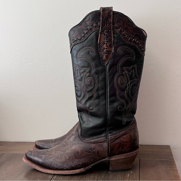 Corral Shoes - Corral Brown Leather Embroidered Western Cowboy Boots Womens size 9